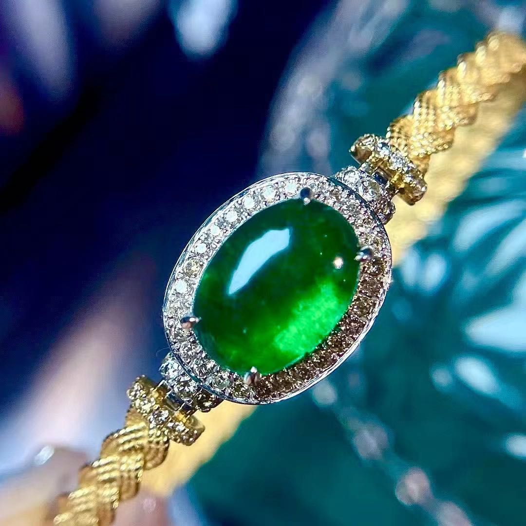Natural 18k Italy design emerald muzo color 5.07ct Bracelet