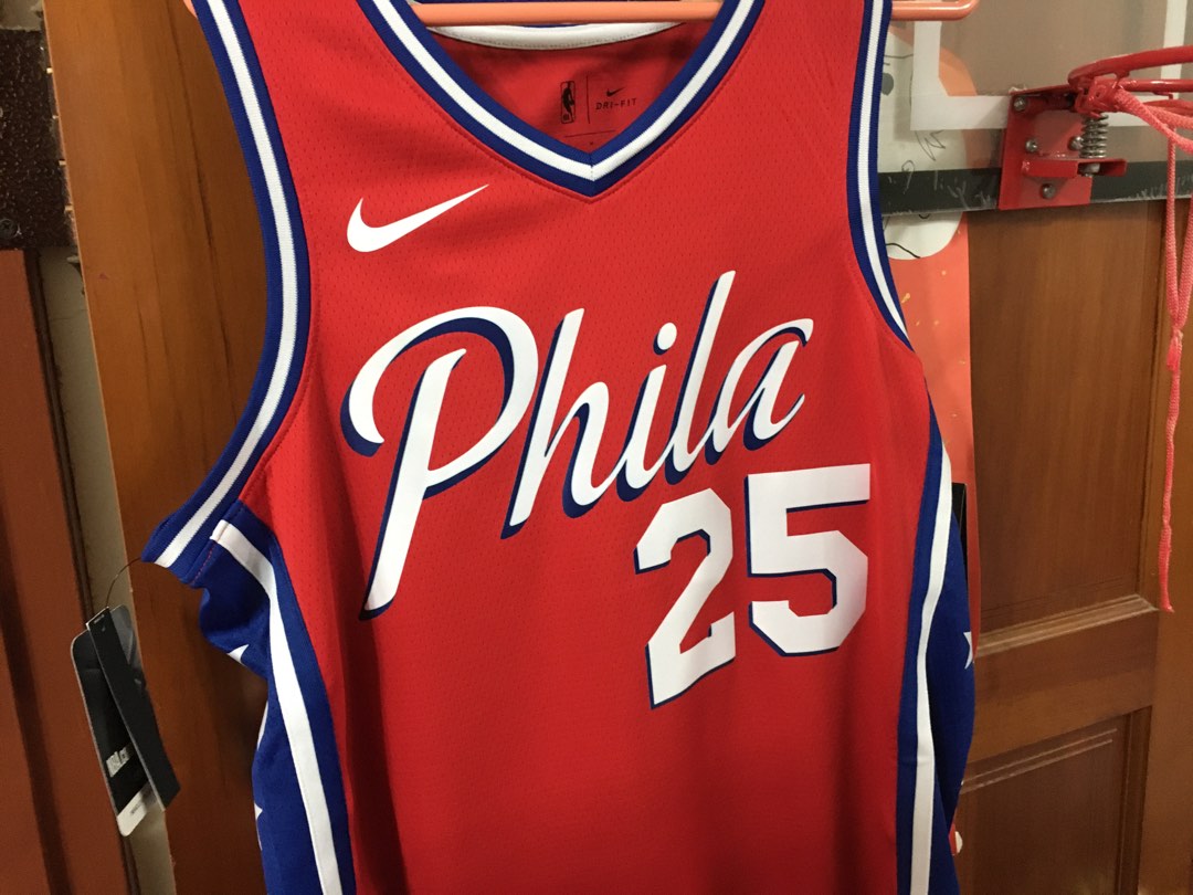Nike 全新 nba 球衣 jersey 76人 Simmons, 他的時尚, 運動服裝在旋轉拍賣