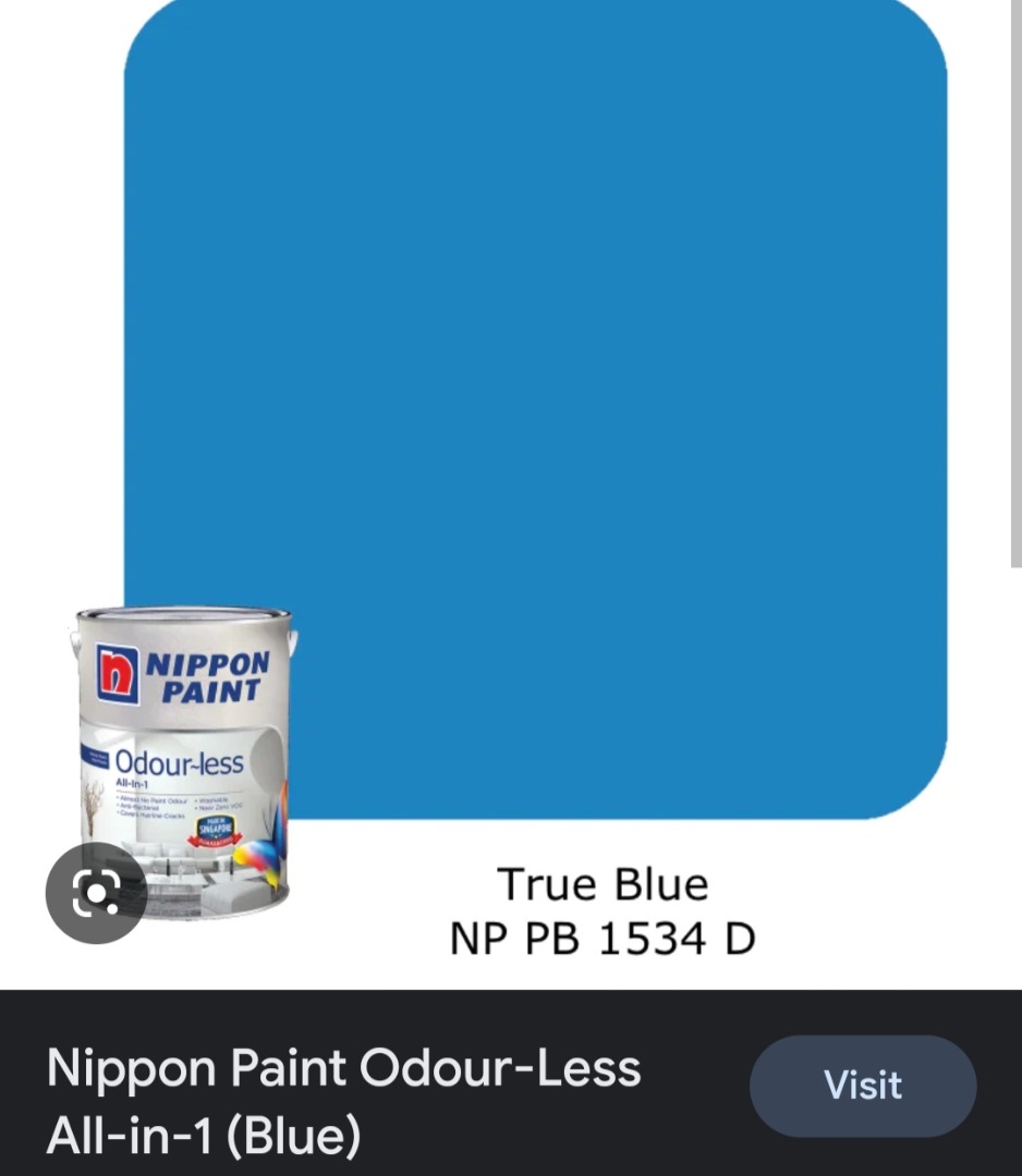 Nippon paint 1litre true blue 1534, Furniture & Home Living, Home Decor