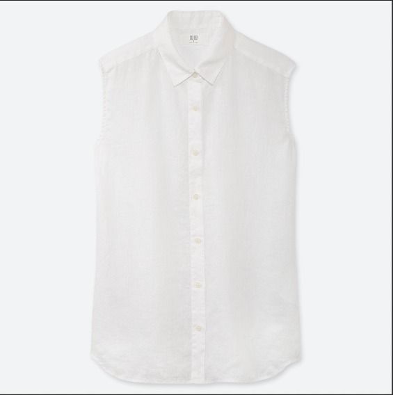 WHITE LINEN SLEEVELESS BASIC main image 0