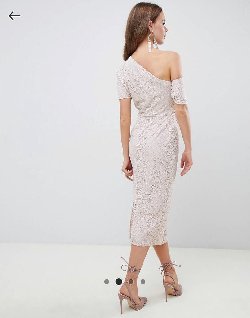 Lace Off-Shoulder Midi Dress