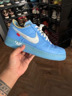 NIKE AIR FORCE 1 LOW - OFF WHITE - LIGHT GREEN SPARK BROOKLYN - SIZE 9US  RARE