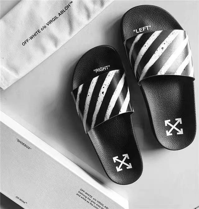 Off white stripe slides clearance