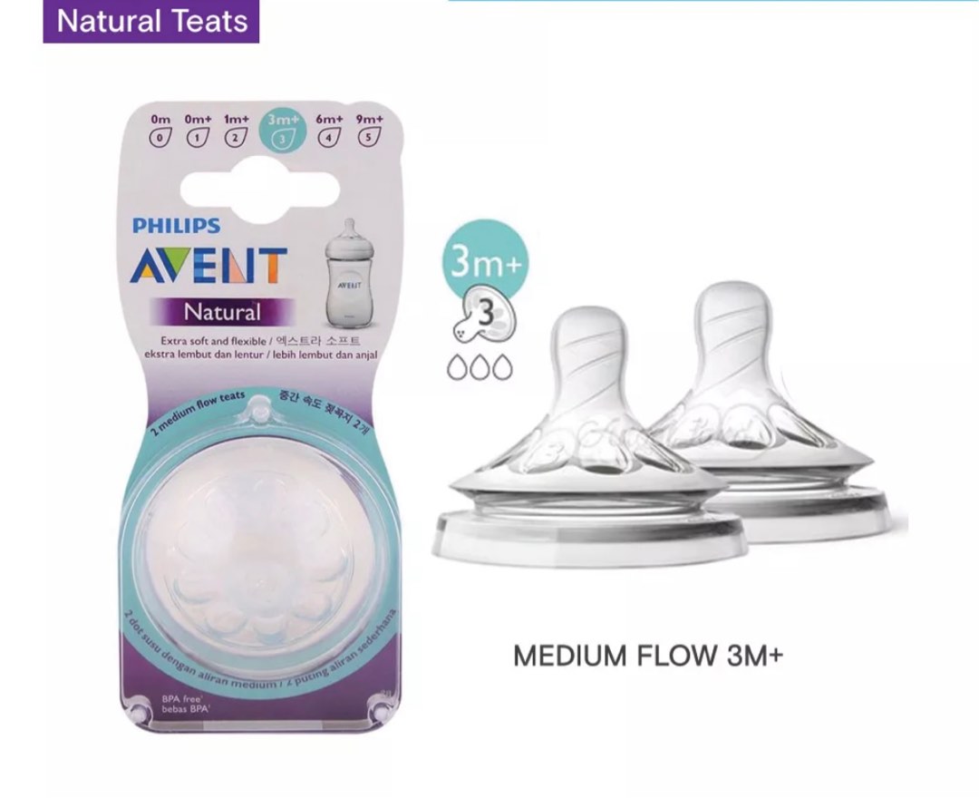 Avent natural hot sale teats 3m+