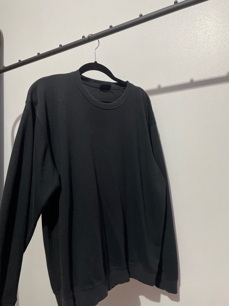 Plain Black Sweater, Men's Fashion, Coats, Jackets and Outerwear on ...