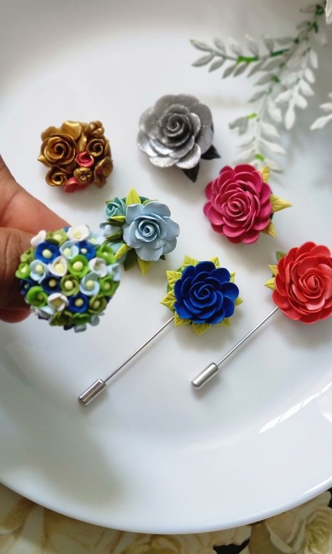 Polymer clay brooch deals