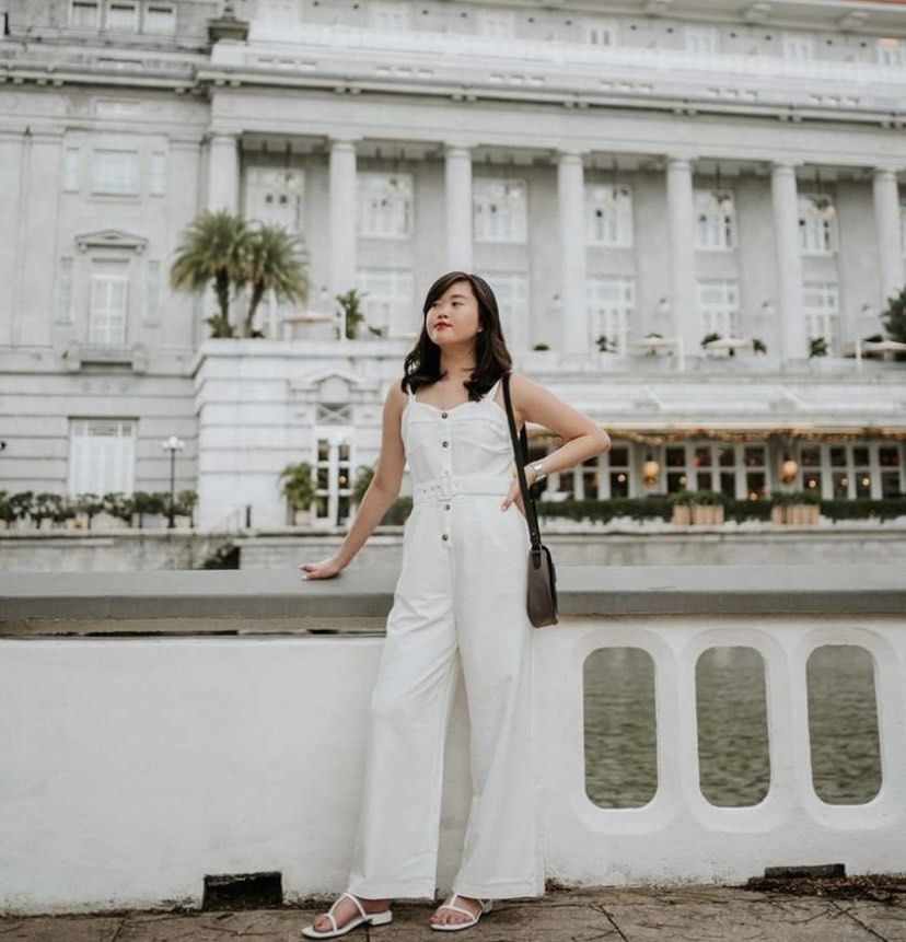 White button sale down jumpsuit