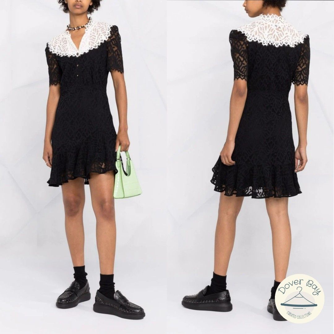 Sandro Two-tone gathered corded lace mini dress, Women's Fashion, Dresses &  Sets, Dresses on Carousell