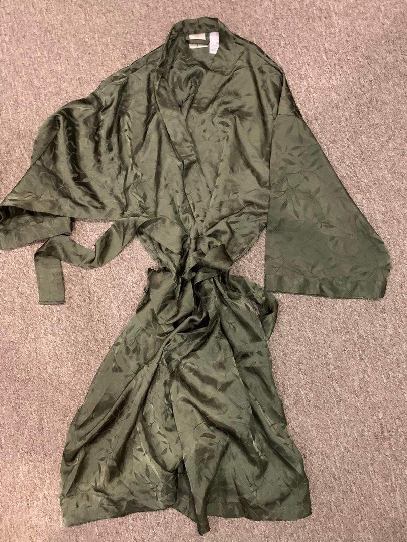 Silk robe moss green, Women's Fashion, Dresses & Sets, Dresses on Carousell
