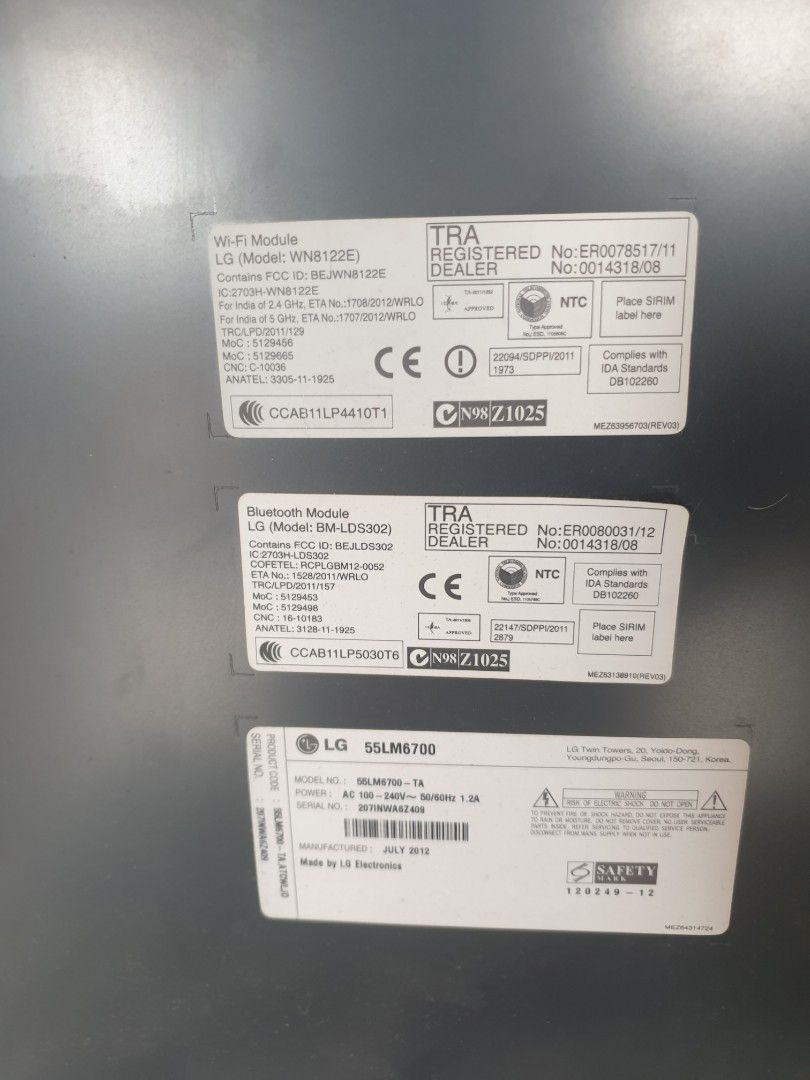 SMART TV LG MODEL (WN8122E)55", TV & Home Appliances, TV