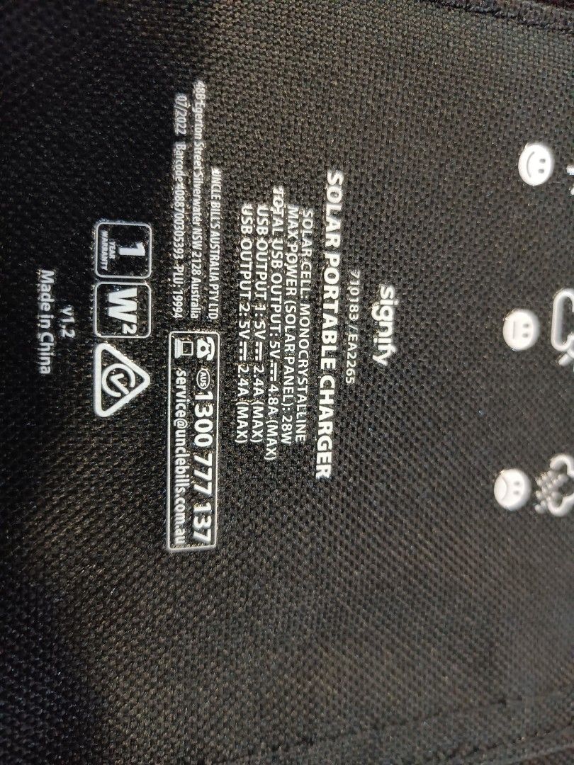 solar portable charger signify(panel only), Furniture & Home Living