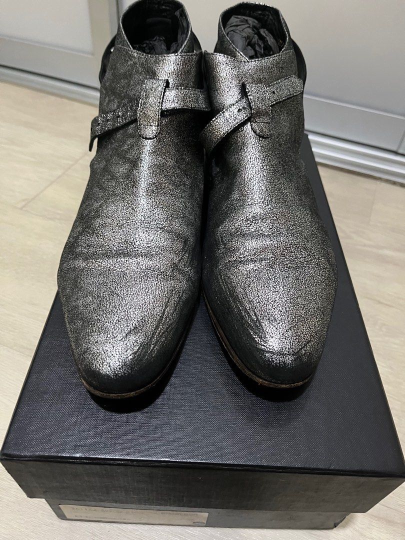 Saint laurent sales silver boots