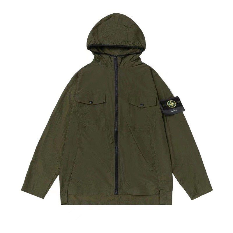 Coat with store compass logo