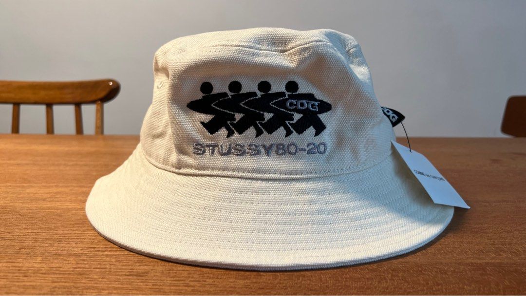 Stussy CDG White Bucket Hat, Men's Fashion, Watches & Accessories, Caps ...