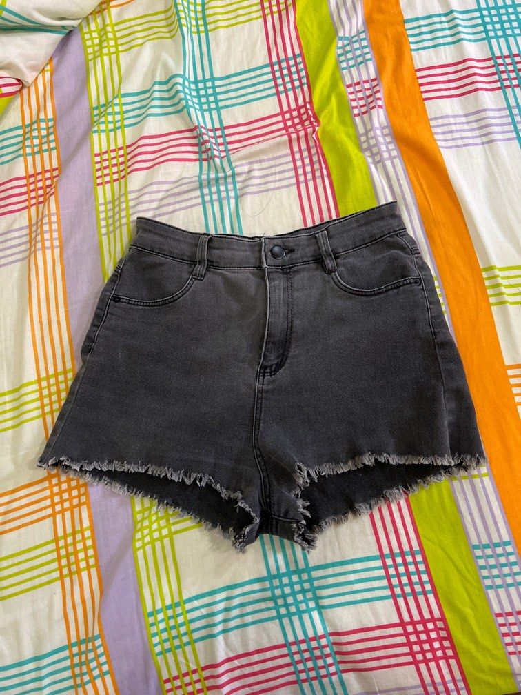 Supre Black Washed Denim Shorts Women s Fashion Bottoms Shorts