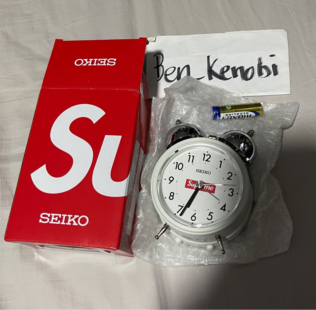 Supreme Seiko Alarm Clock White FW22, Furniture & Home Living, Home