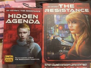 THE RESISTANCE BOARD GAME WITH HIDDEN AGENDA & HOSTILE INTENT EXPANSION PACK