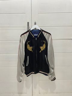Thrift / Preloved - Sukajan Bomber Reversible Jacket Back Street Crawler Japan