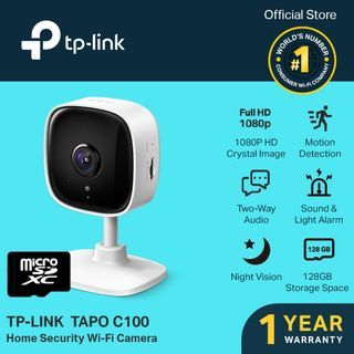 TP-Link Tapo C100 Home Security Wi-Fi Camera 2 Megapixels 1080P HD WiFi Camera Wireless CCTV Surveillance Camera | Baby Camera | Indoor IP Cam | CCTV Camera Connect to Cellphone | TP LINK | TPLINK
