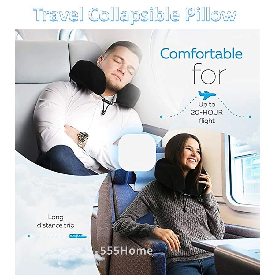 Travel Pillow Memory Foam Airplane Car Office Sleep Cushion