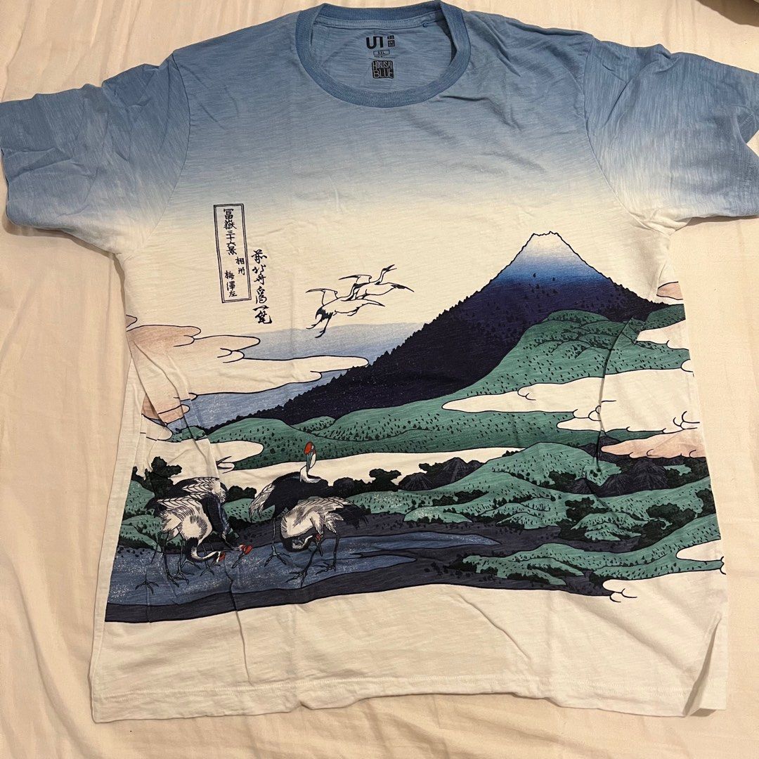 Uniqlo UT Hokusai Blue Shirt, Men's Fashion, Tops & Sets, Tshirts ...