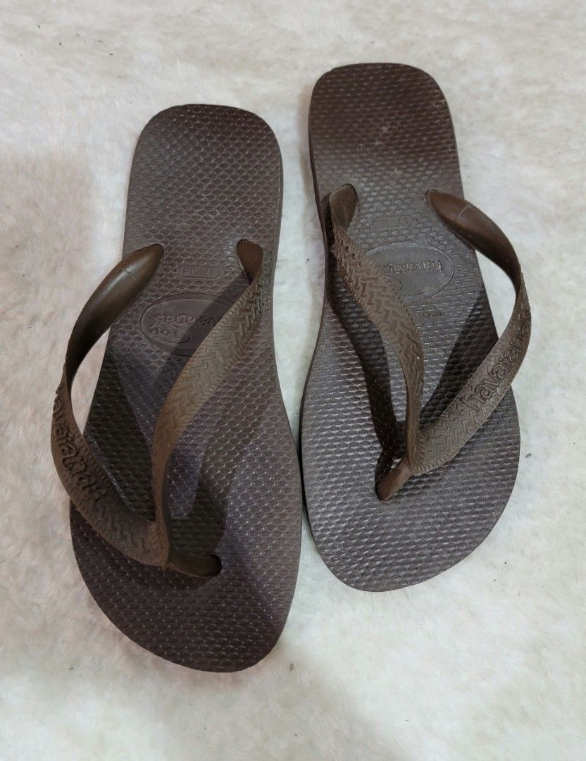 Used] Brown Havaianas slippers sandals slides flip flops, Women's Fashion,  Footwear, Sandals on Carousell