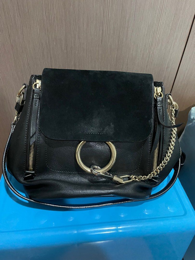 Used Chloe Faye Leather backpack bag small Women s Fashion