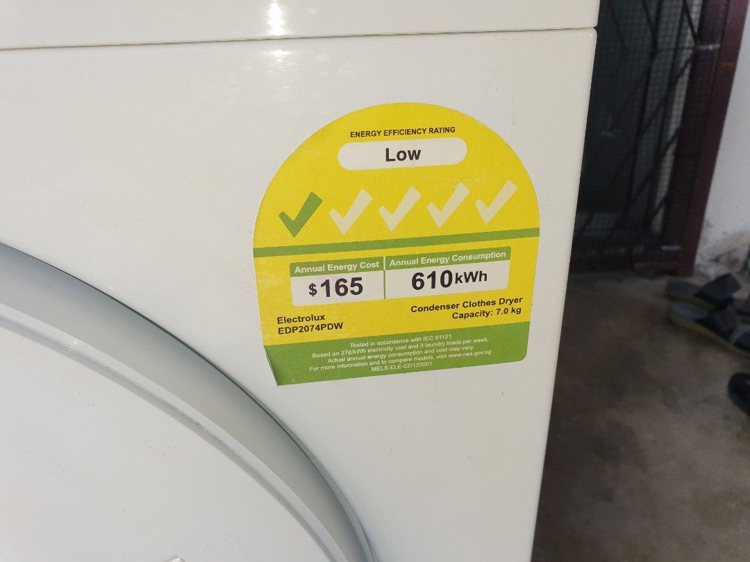 Used Electrolux digital condenser clothes dryer 7.0kg, condenser dryer