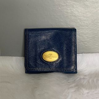 Valentino Marudini Navy Textured Leather Coin Purse Wallet