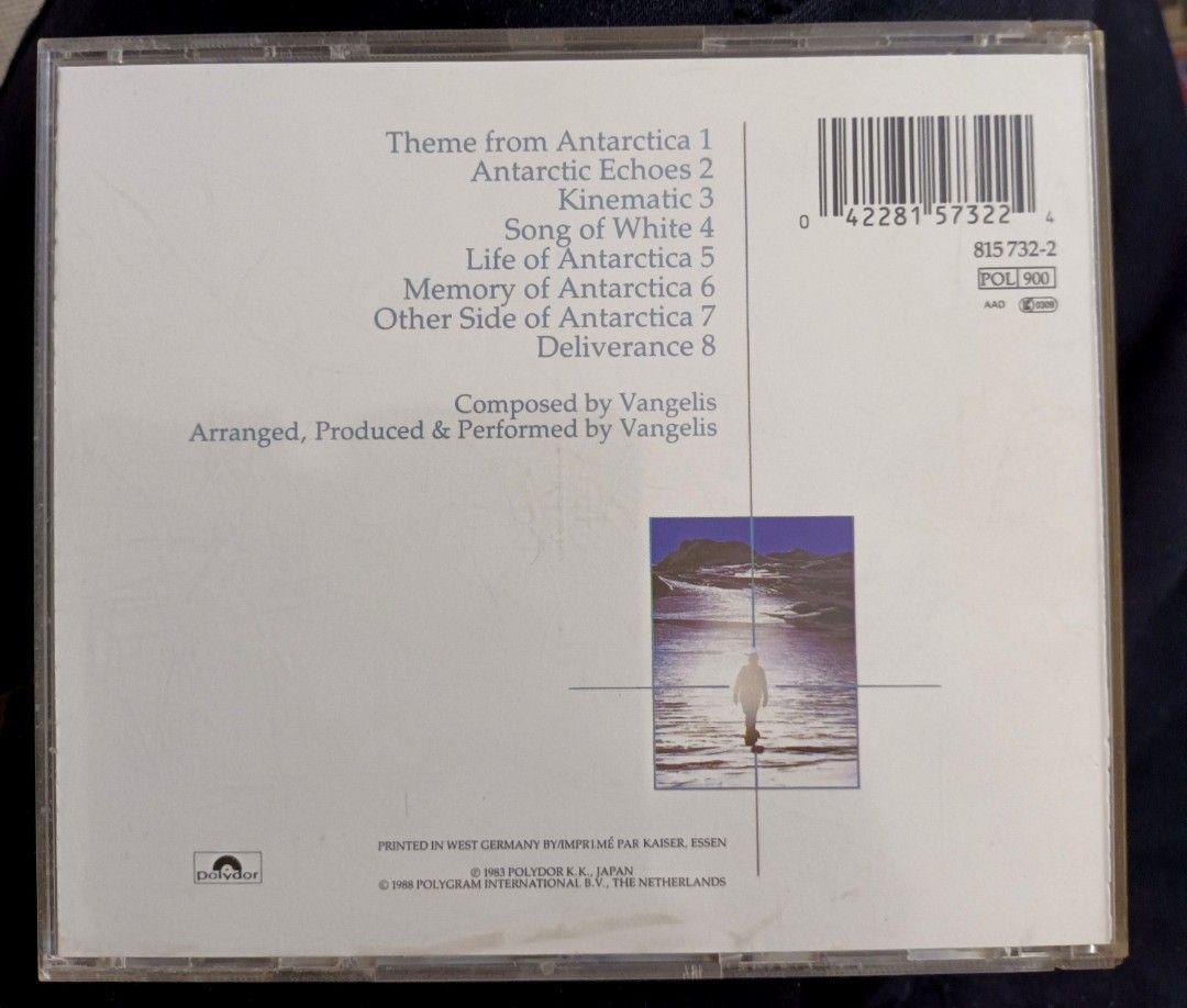 Vangelis Antarctica CD W.Germany, 興趣及遊戲, 音樂樂器 & 配件, 音樂與媒體 CD 及 DVD