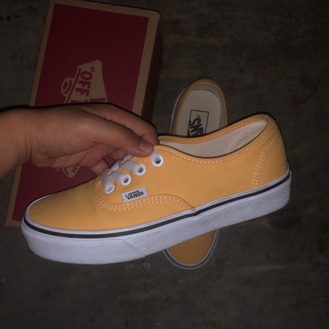 Vans Authentic Flax Yellow True White Sneakers Low Women s
