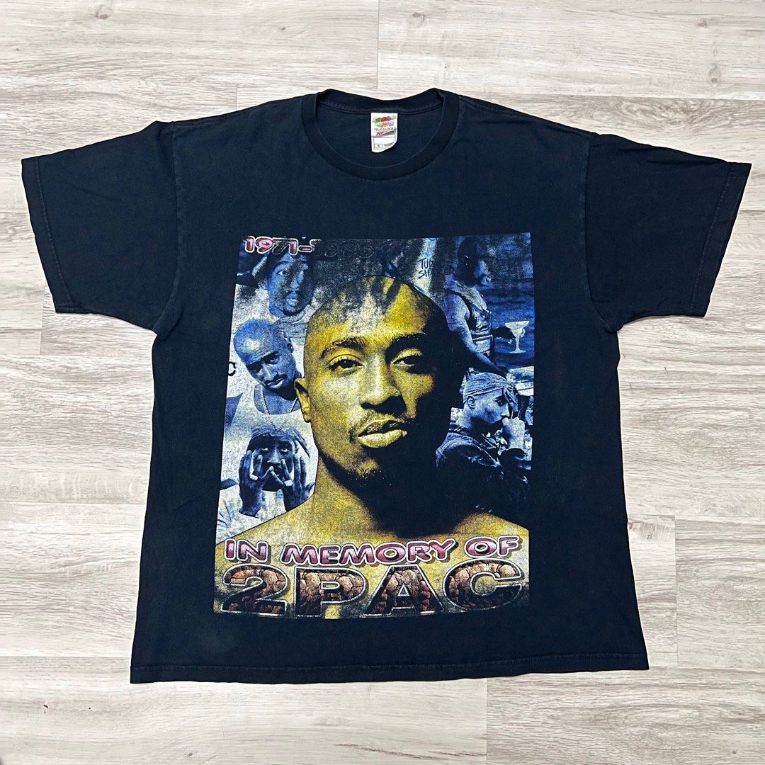 Vintage 90’s Tupac Shakur In Memory Of Memorial Bootleg Rap Tee Shirt 2pac  XL.