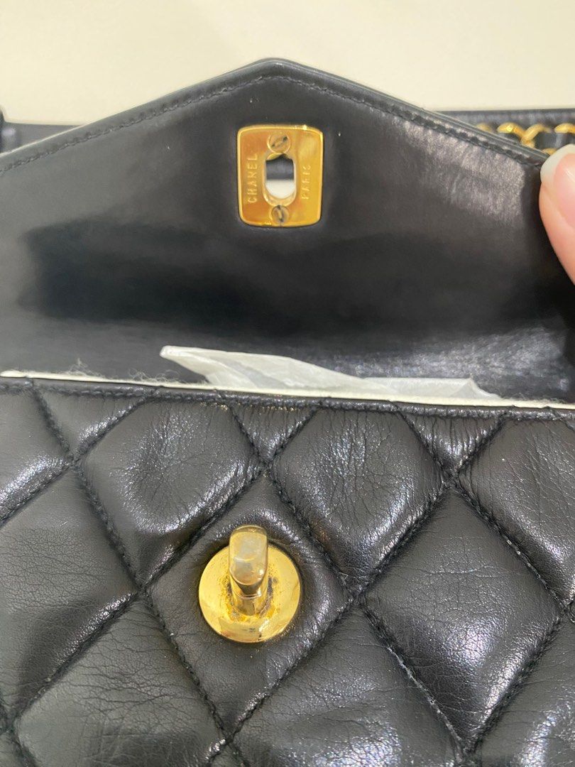 chanel black clutch handbag