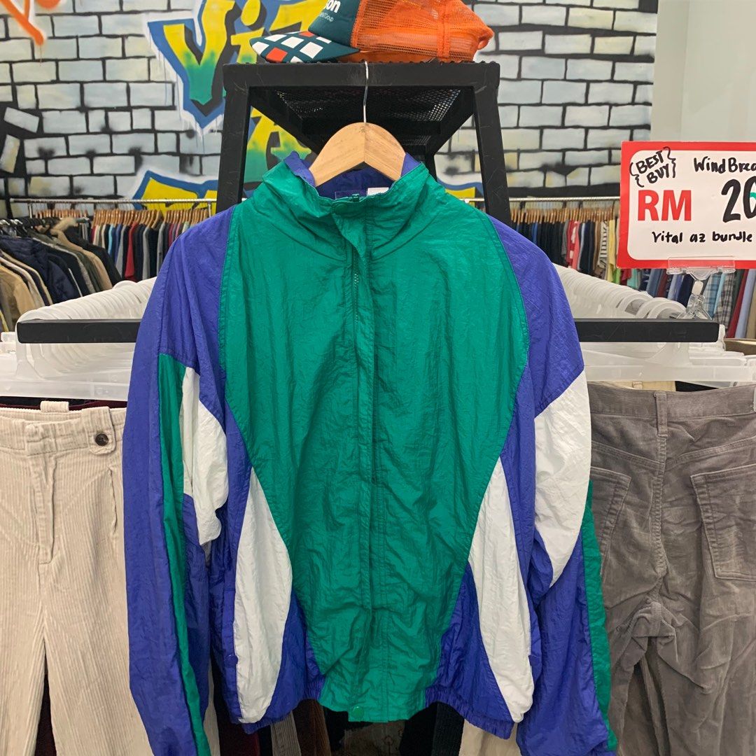 Vintage green sale windbreaker