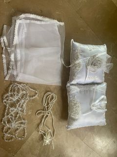 WEDDING ITEMS: included- 2 pillows, 2 cords, 1 veil, coins