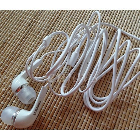 WHITE ORIGINAL Volume Control Earphone Handsfree for Samsung