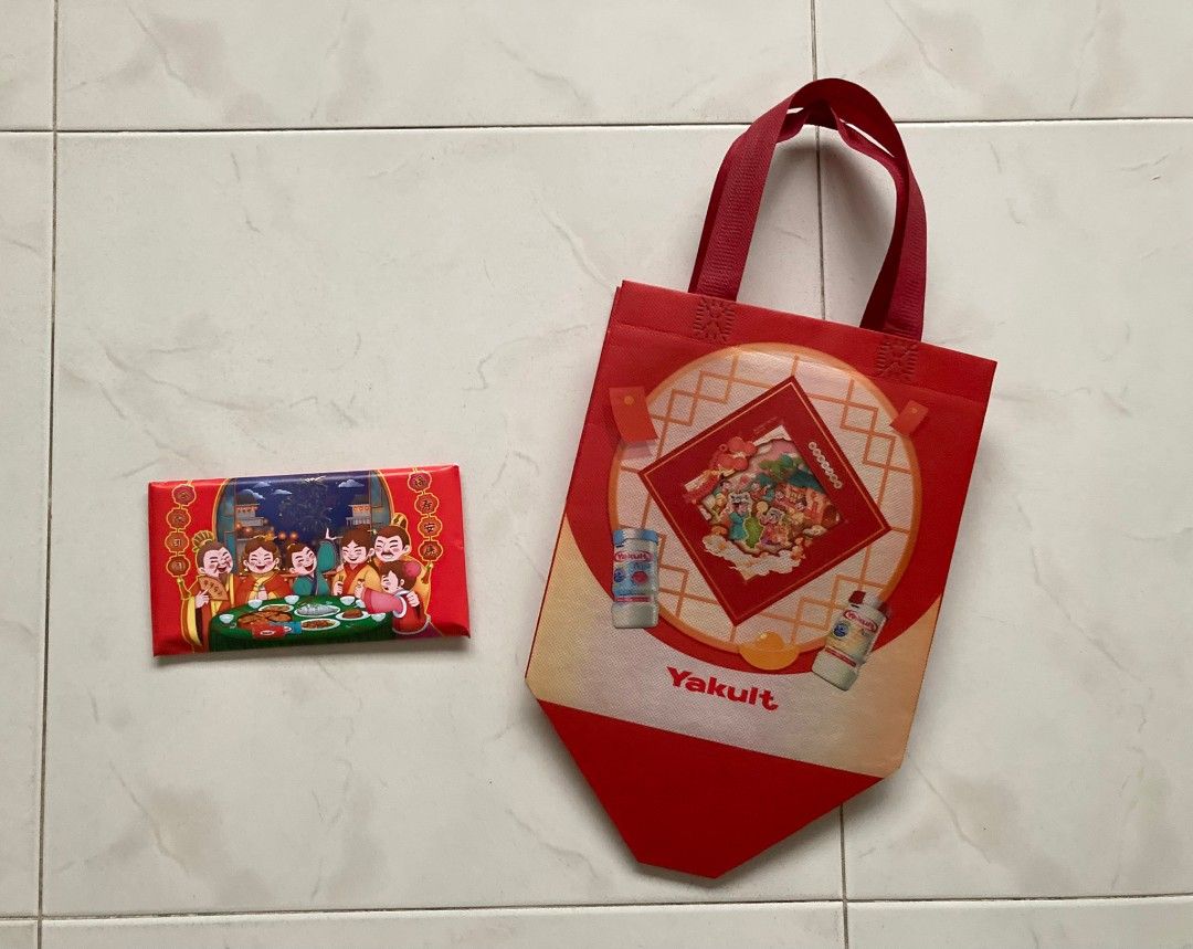 Yakult 2023 Red Packet + Yakult CNY Carrier Bag, Hobbies & Toys ...