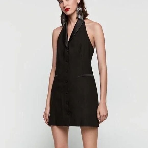 Halter online tuxedo dress
