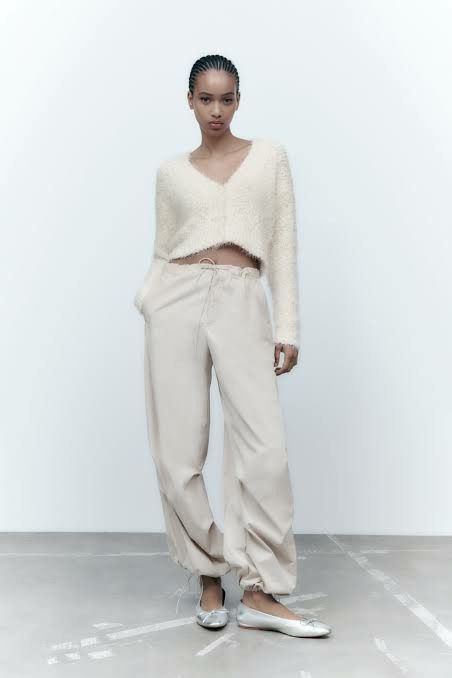 Zara white fur cardigan clearance