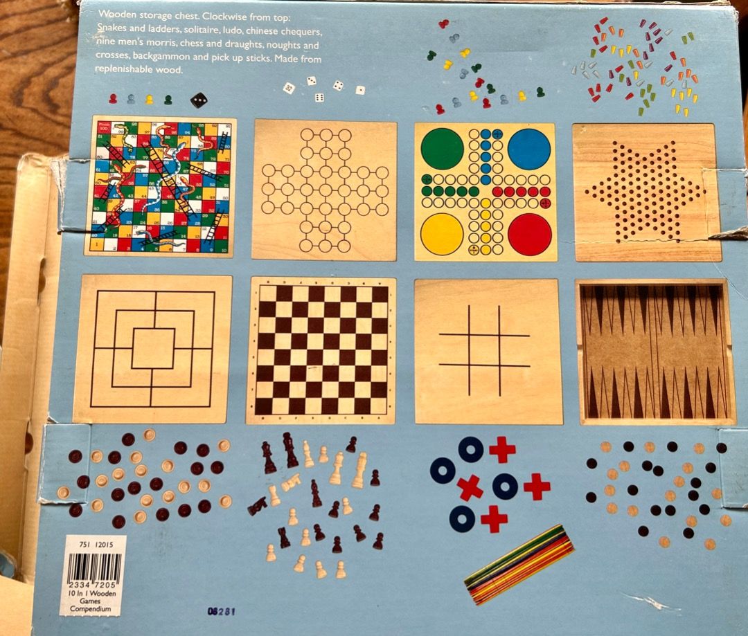 10 in 1 Wooden Games Compendium, Hobbies & Toys, Toys & Games on Carousell