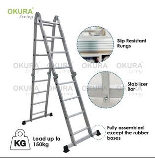 12/16 Steps Multipurpose High Quality Aluminium Foldable LADDER Heavy Duty