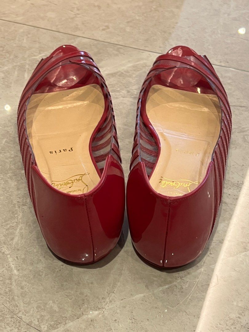 Red peep sales toe flats