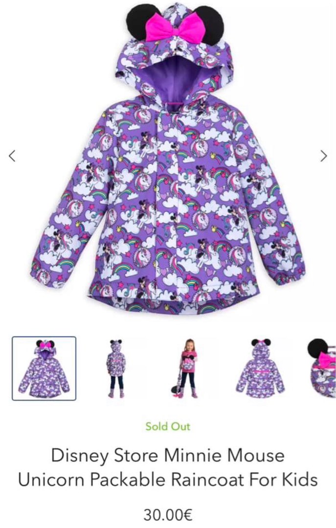 Minnie mouse clearance raincoat disney store