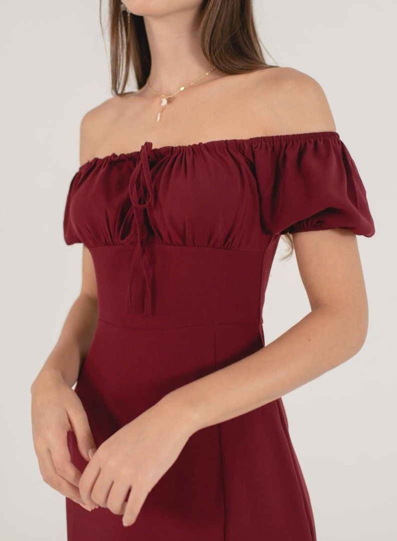 Maroon online summer dress