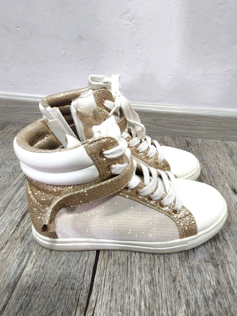 Girls gold high top shoes online