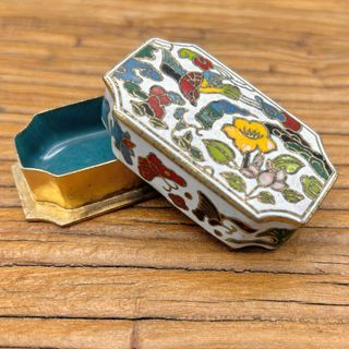 80年代老物件-景泰藍琺瑯胭脂首飾盒
