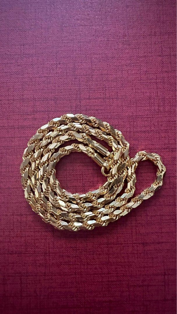 Real gold rope new arrivals chain