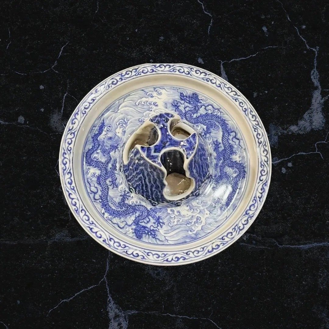 古董瓷器收藏：明早期青花龍紋爵杯連托盤（明永樂重器，市場少見