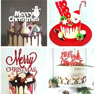 🆕️ Cake Decor Acrylic Toppers (Merry Christmas & Happy Birthday)