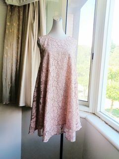 日本 E hyphen world gallery 粉色 蕾絲傘形洋裝